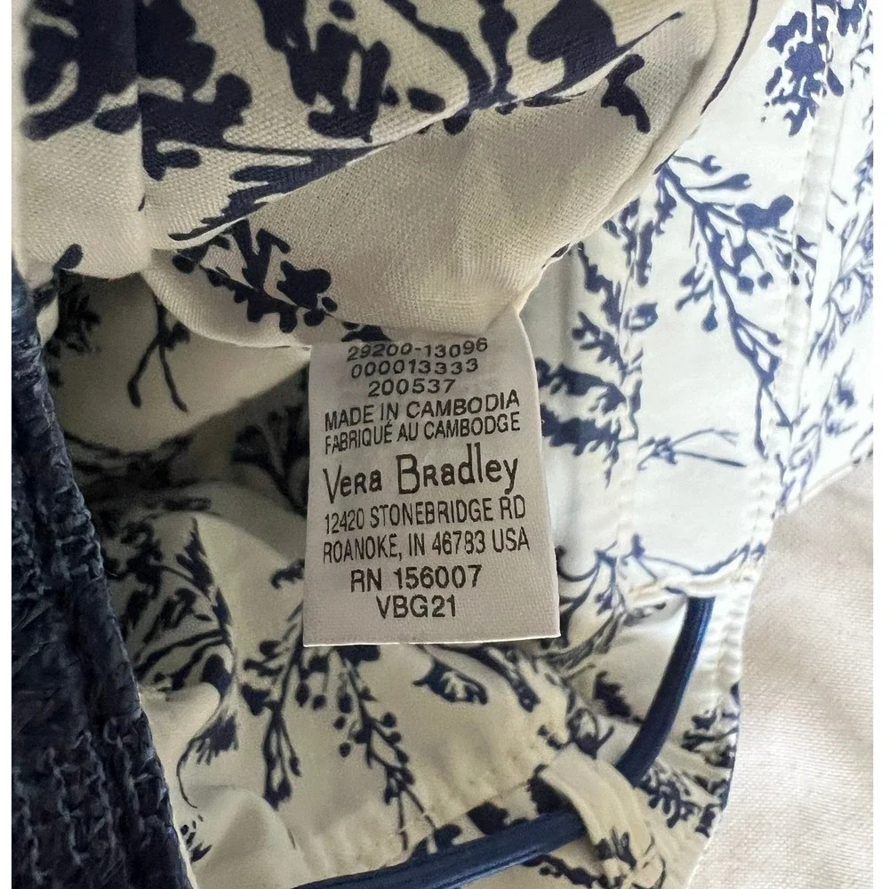 Vera Bradley Backpack Small Blue Straw Sea Turtle Excellent Coastal 29200-13096